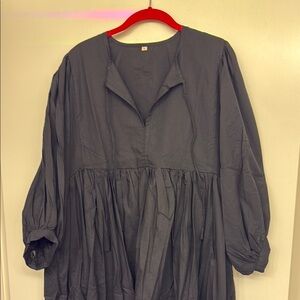 Women's Midi Smock Dress in Black
